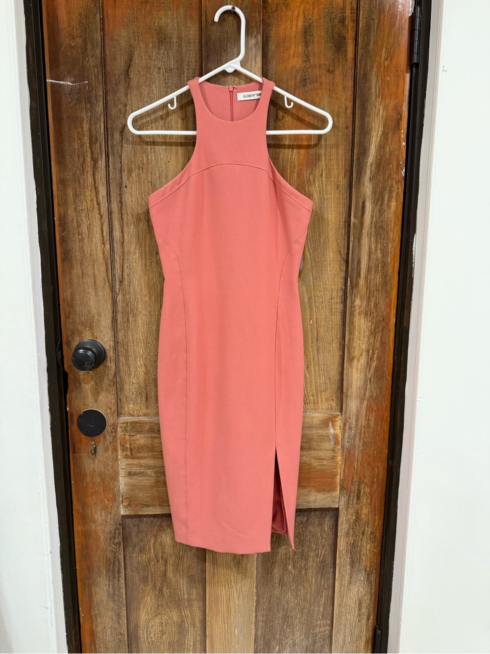 Elizabeth and James Coral Midi Sheath Dress